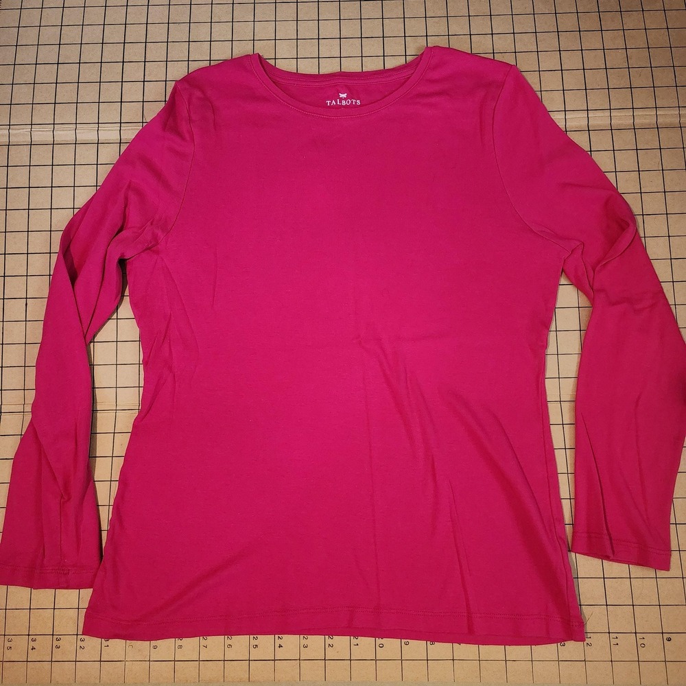 XL Pink Long Sleeve Talbots Top Made of 100% Pima Cotton